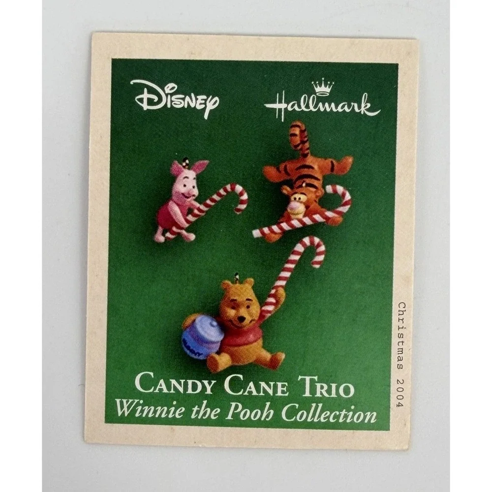 Hallmark Winnie the Pooh Collection Candy Cane Trio Miniature Keepsake Ornament